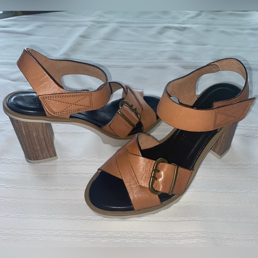 Hispanitas 36 Platform Block Heel Tan Barely Worn - Picture 4 of 7